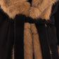 Adriana Faux Fur Coat (Black & Brown)