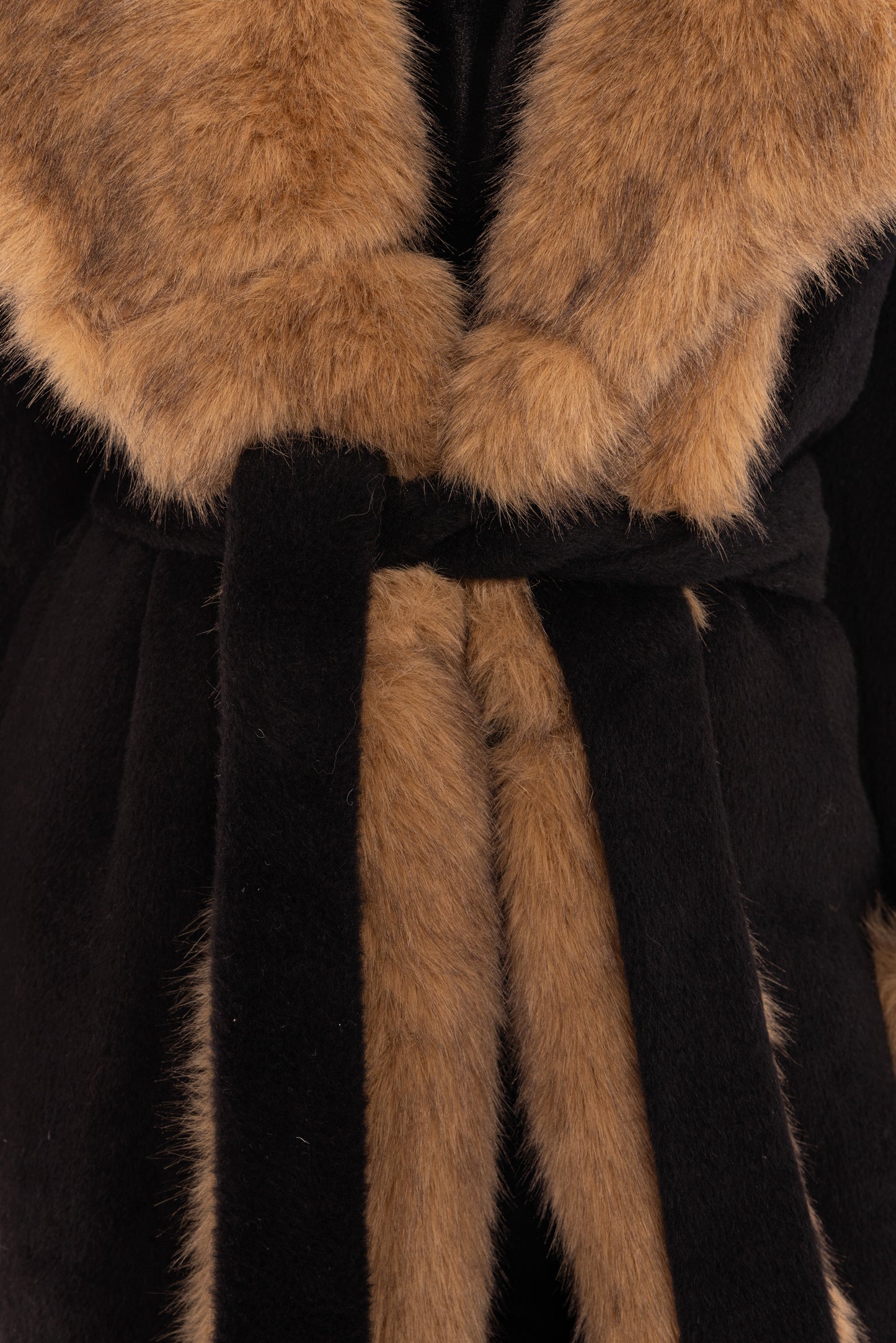 Adriana Faux Fur Coat (Black & Brown)