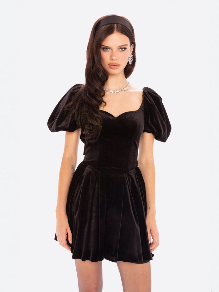 Lillian Velvet Mini Dress: Black Mini Dress for Cocktail Party | Nana Jacqueline Lillian Velvet Mini Dress: Black Mini Dress for Cocktail Party | Nana Jacqueline