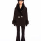 Althea Faux Fur Collar Cocoon Coat (Black)