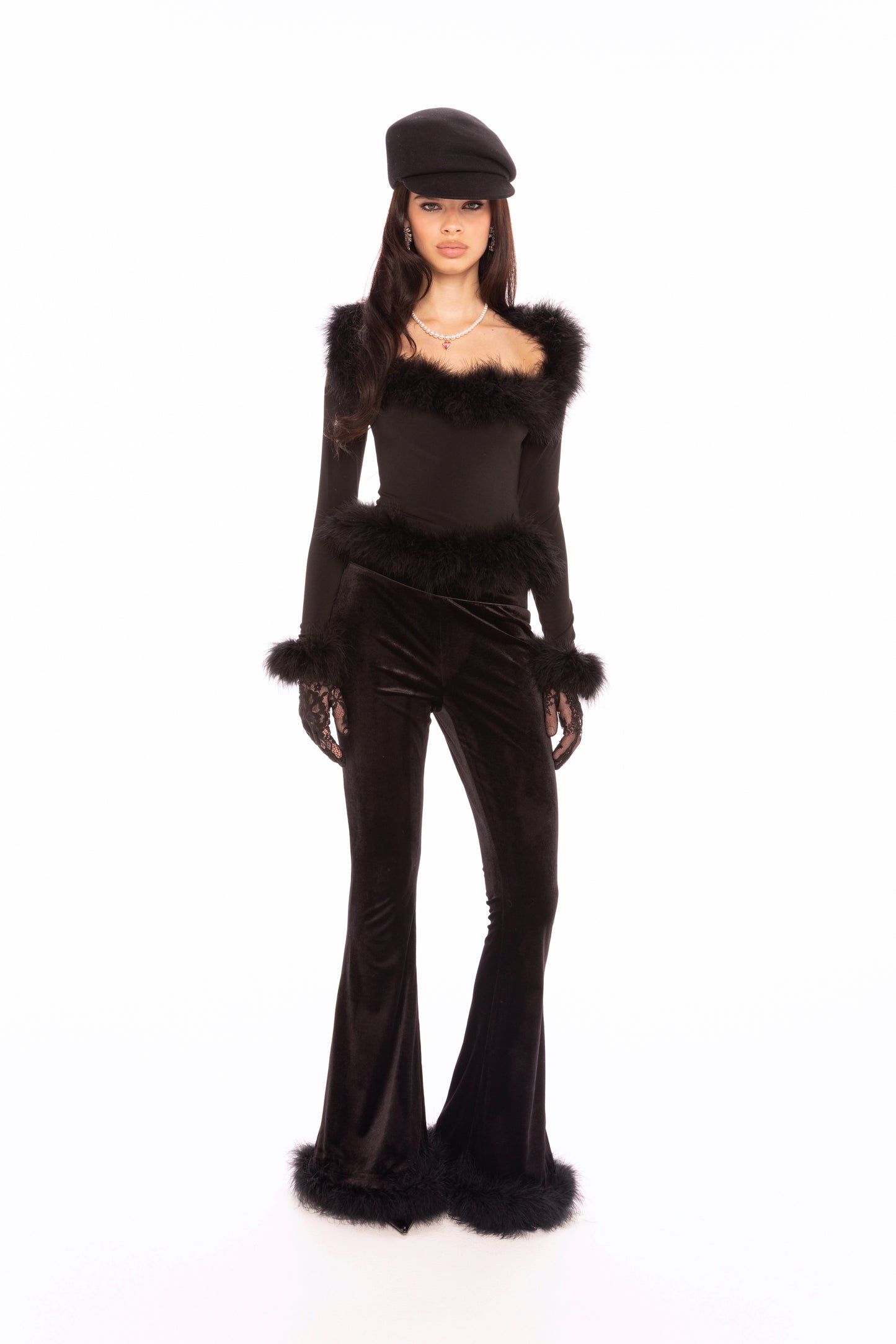 Viola Feather Top (Black)