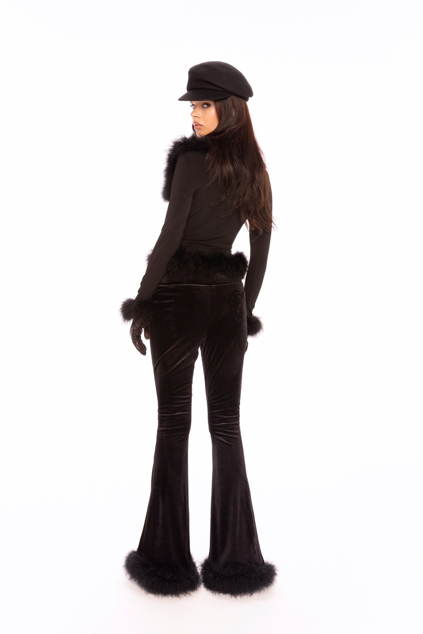 Viola Feather Top (Black)