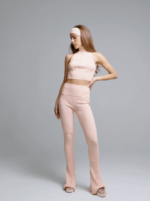 Janelle Knit Pants (Peach)