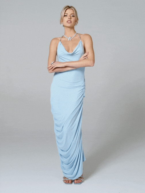 nana jacqueline dress Sorine Dress: Blue Maxi Dress for Formal Wedding Guest