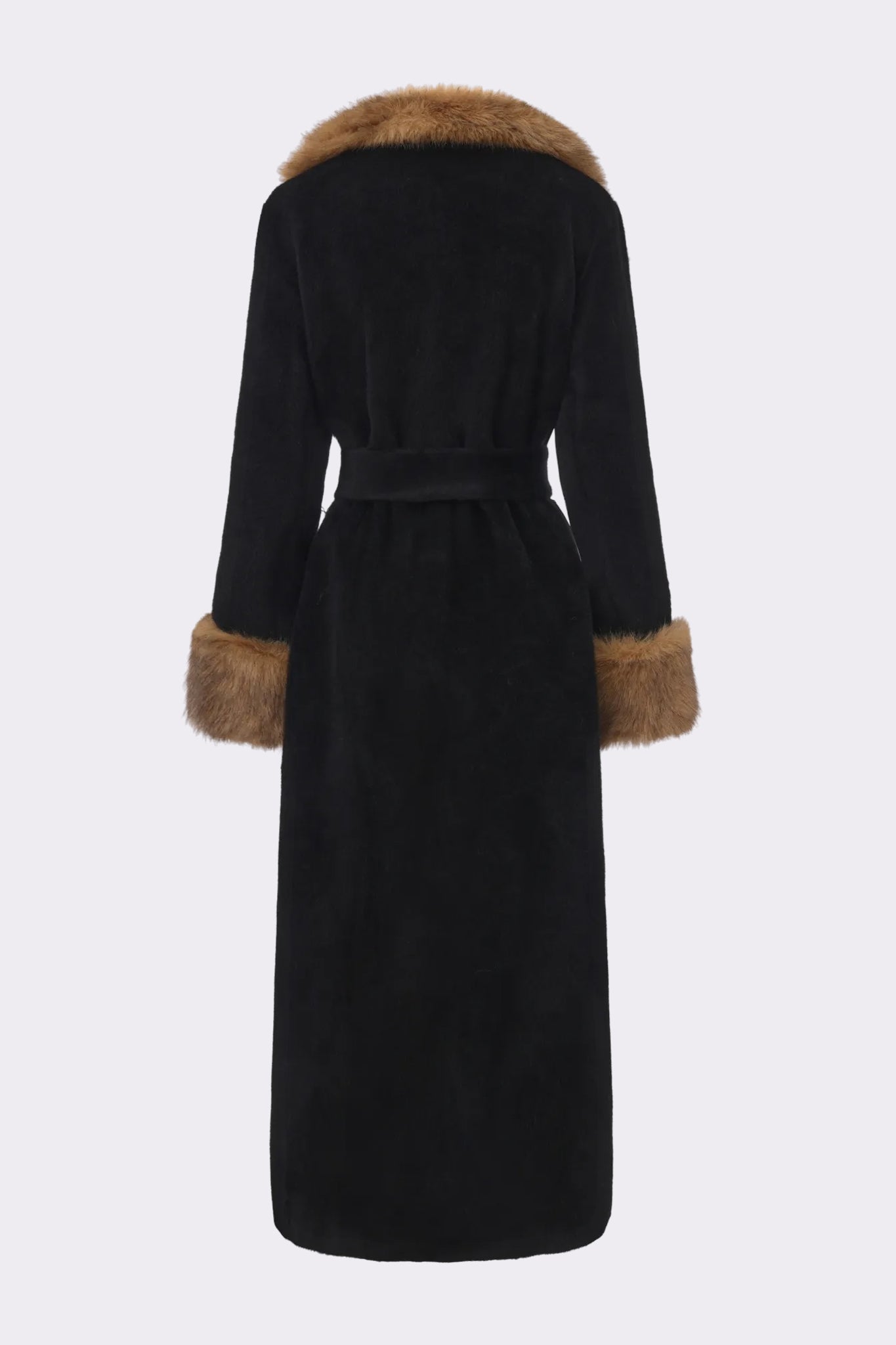 Adriana Faux Fur Coat (Black & Brown)