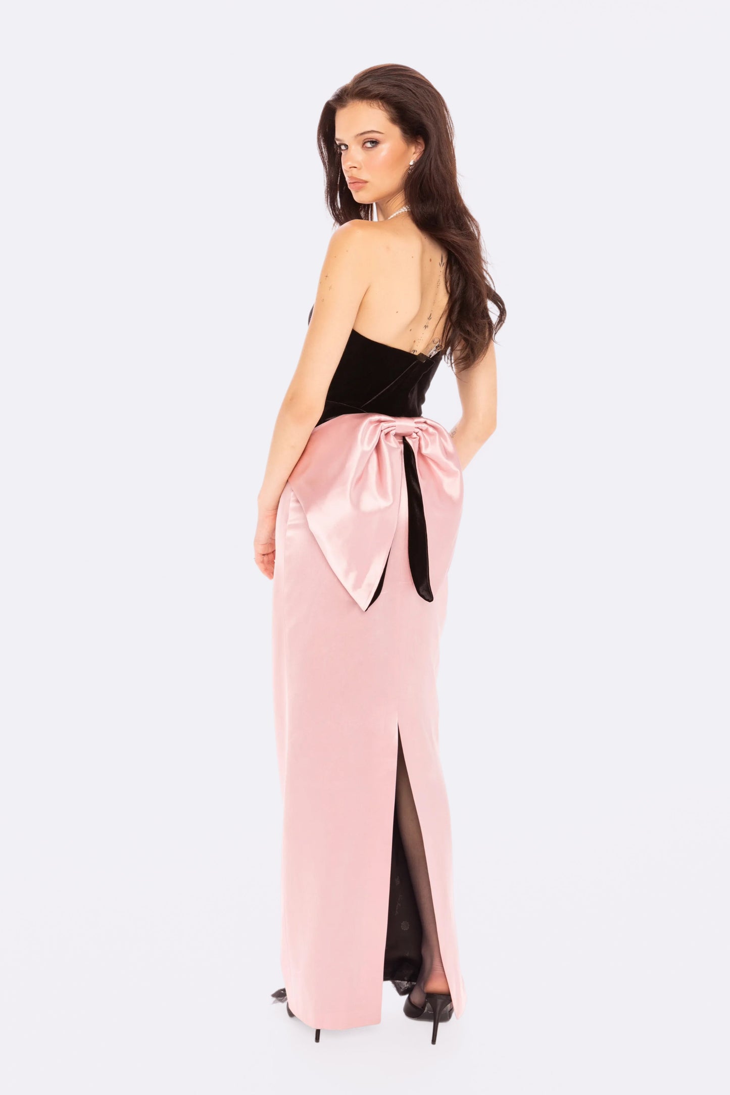 Amor Strapless Velvet Maxi Dress