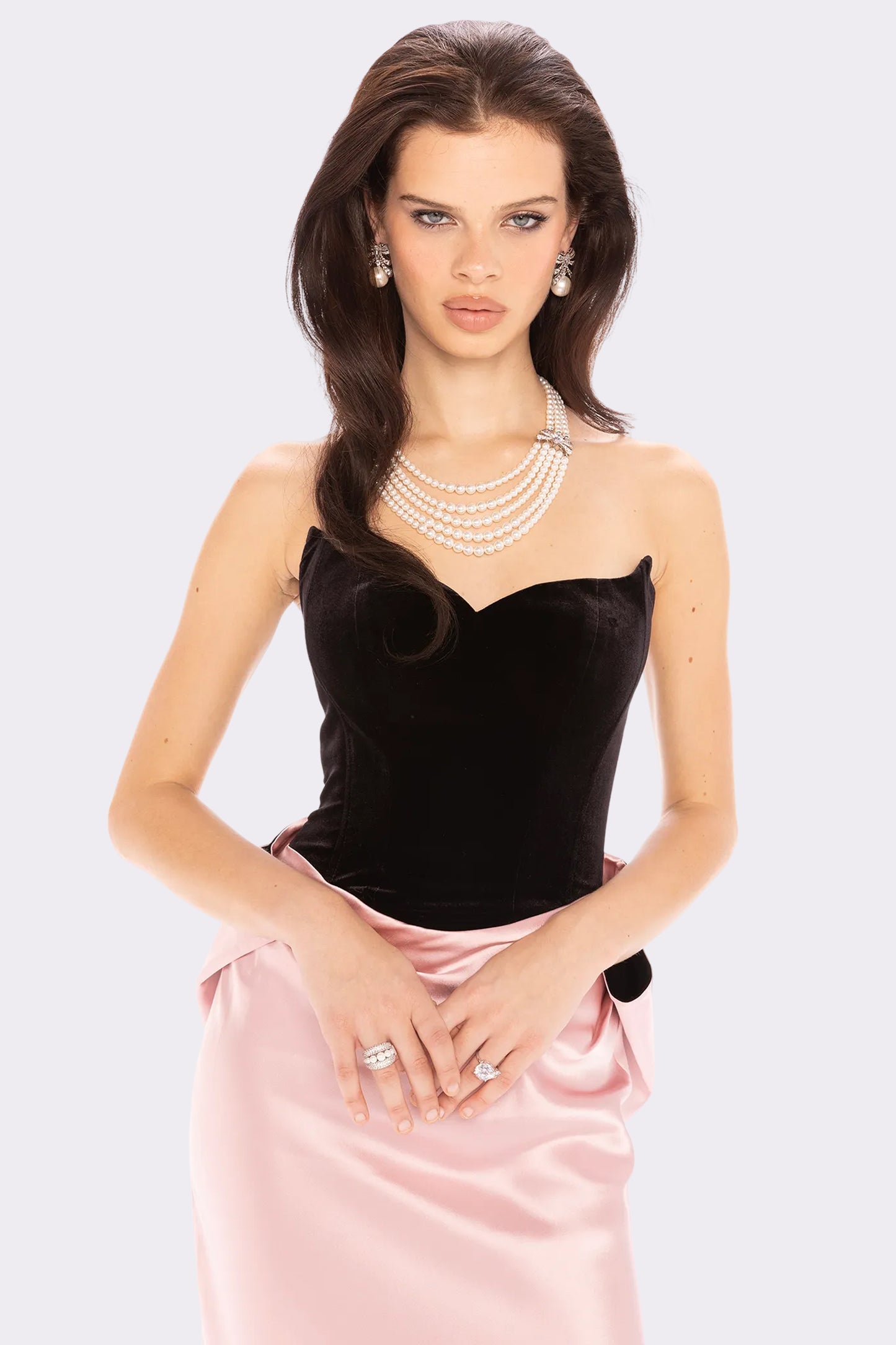 Amor Strapless Velvet Maxi Dress