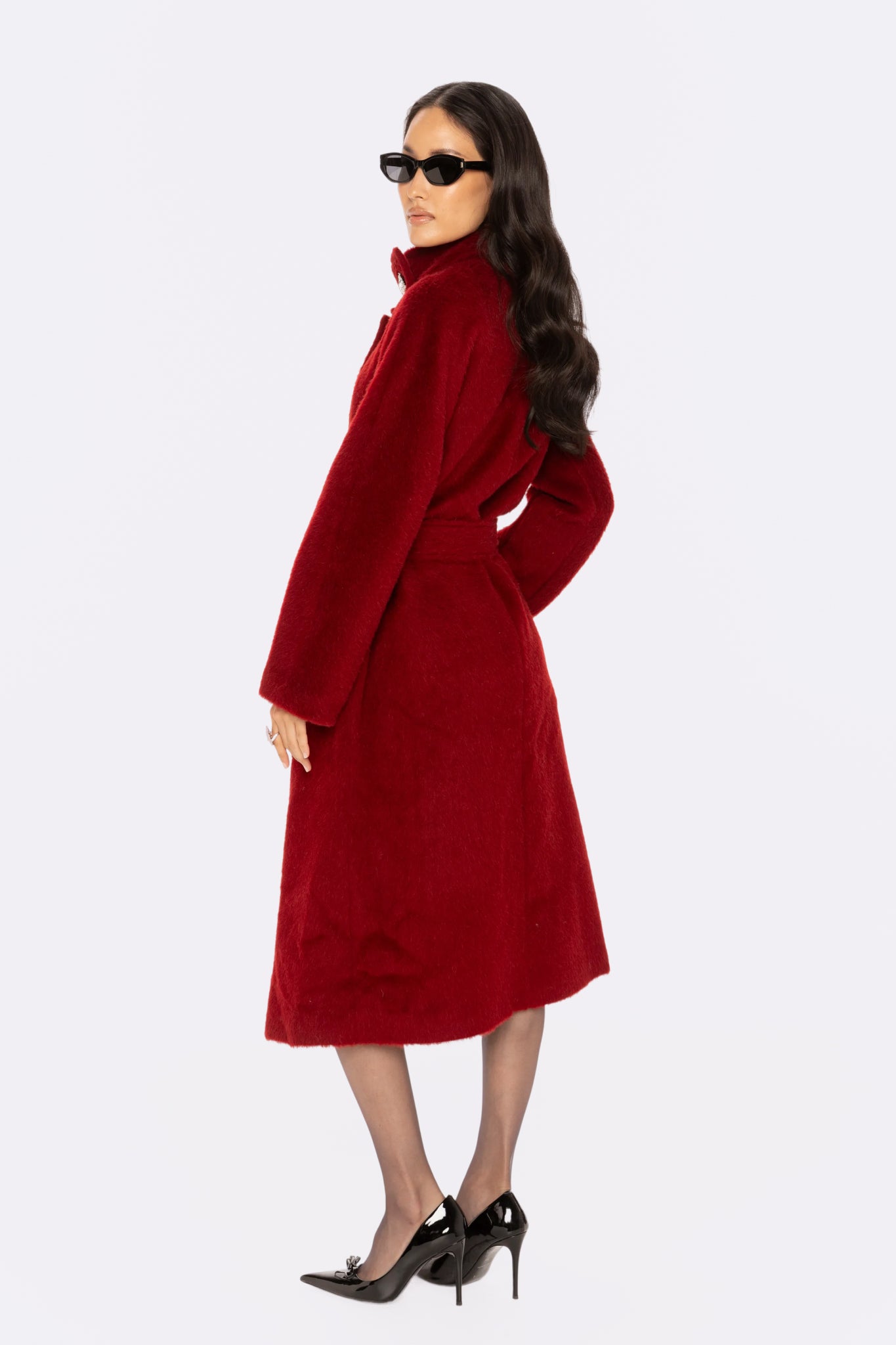 Audrey Long Coat (Red) | Long Wool Coat | Winter Coats – Nana