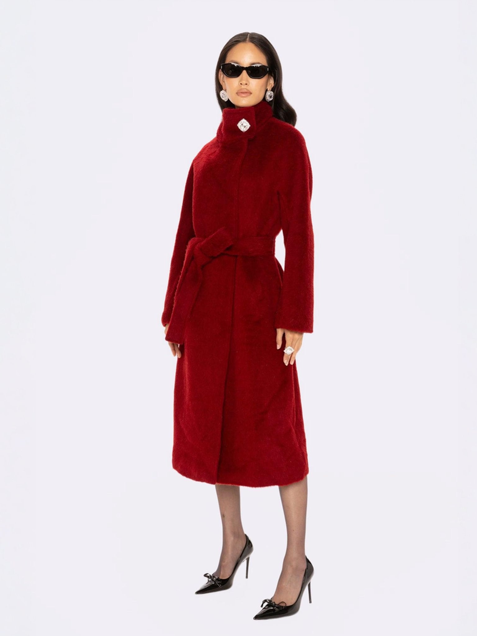 Audrey Long Coat (Red) | Long Wool Coat | Winter Coats – Nana