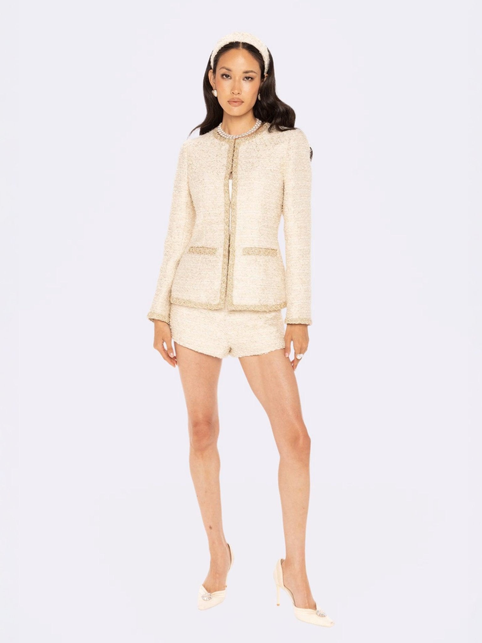 極美品【SECRET TROPHY】フロントポケットプルオーバー 半袖 38 白 Victoria Bow Coat: White Coat for Bridal Shower | Nana Jacqueline