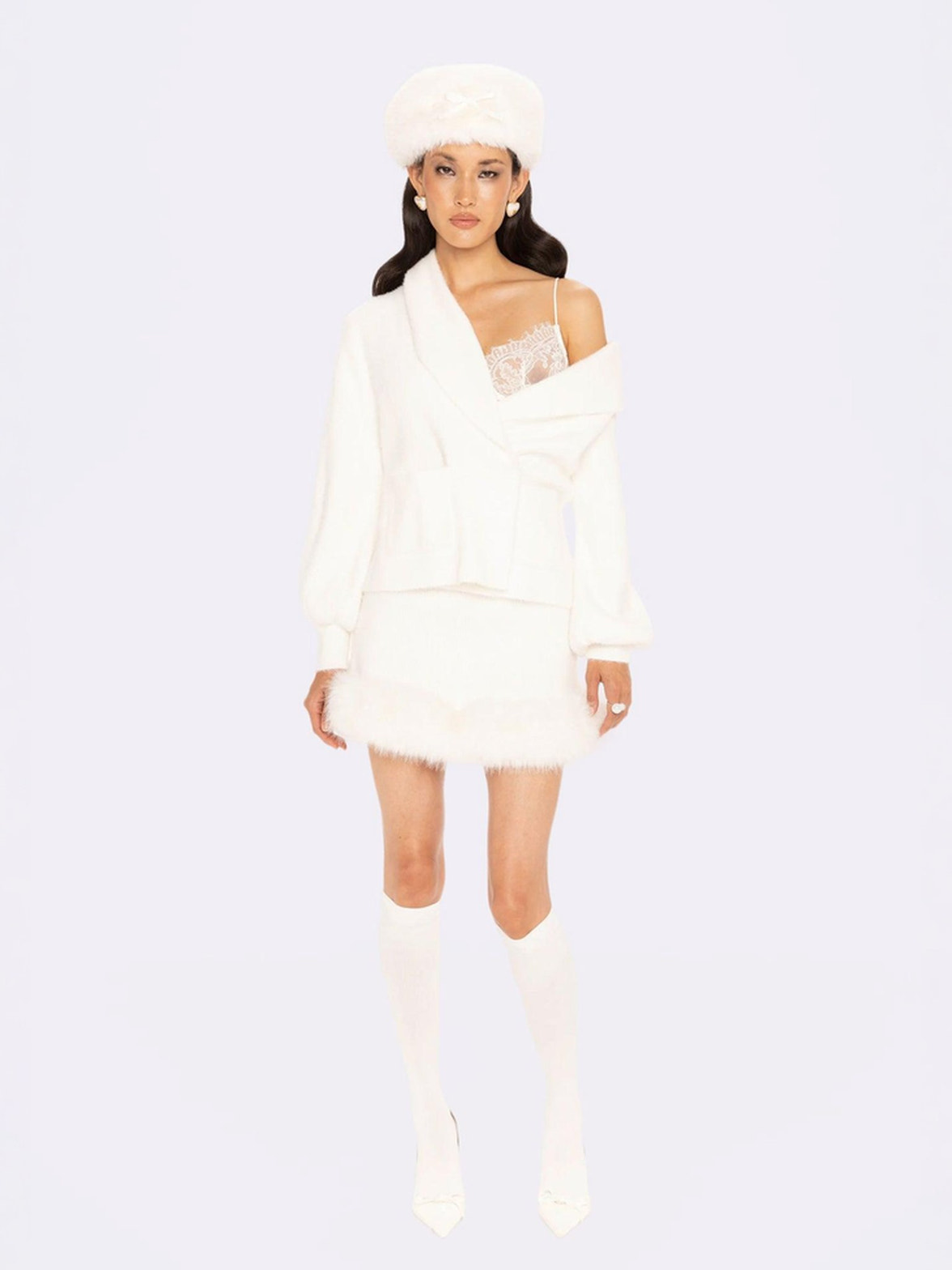 Gia White Knit Skirt Set, product image 1 of 17