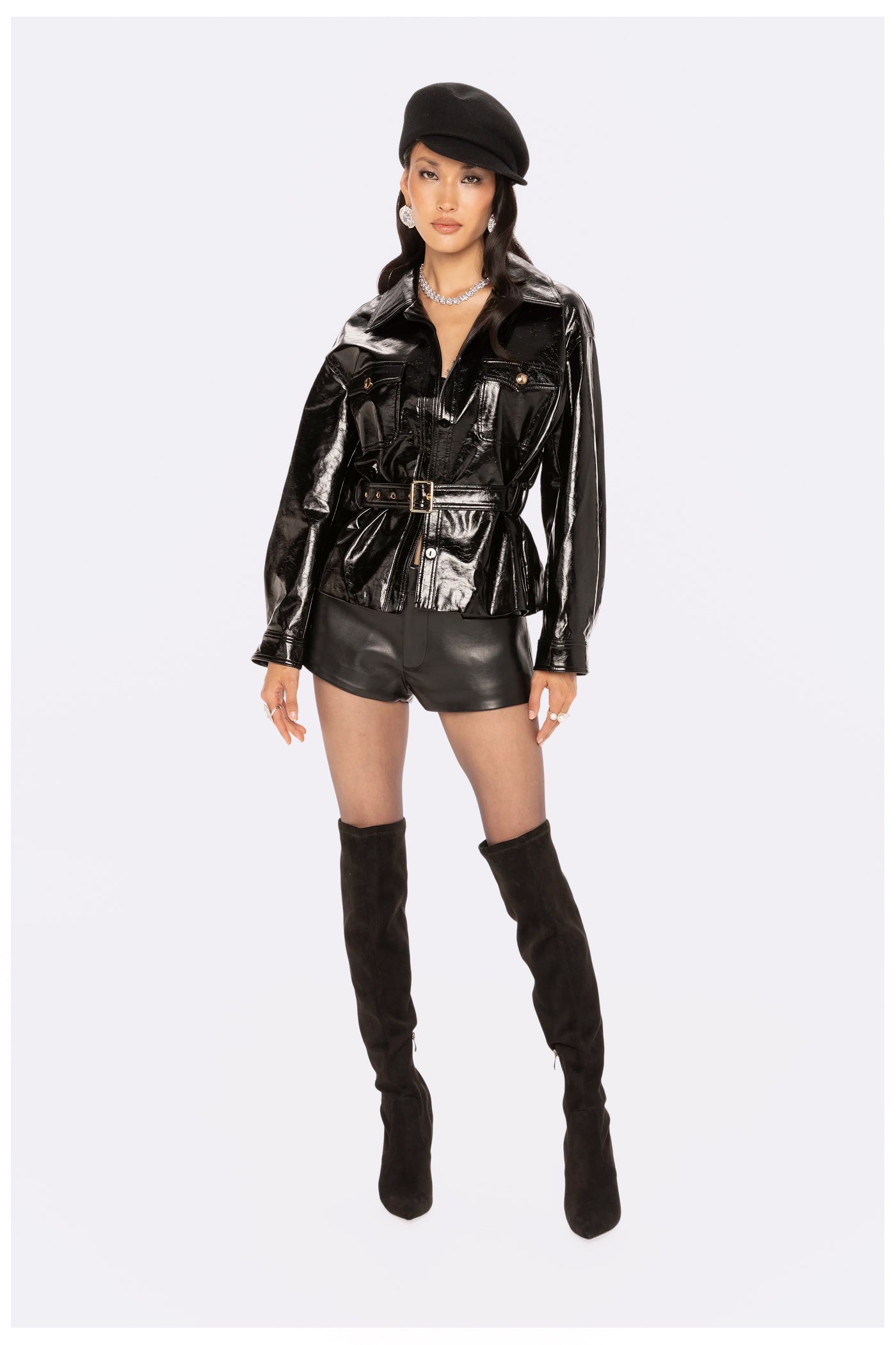 Isabella Vegan Leather Jacket (Black)