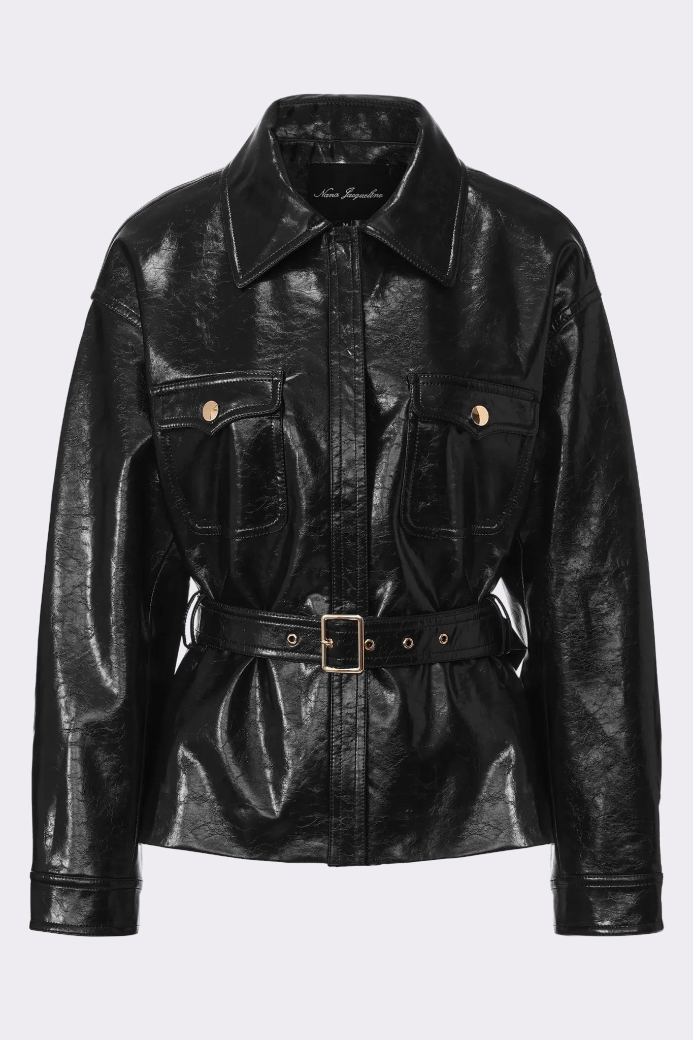 Isabella Vegan Leather Jacket (Black)