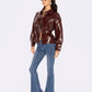 Isabella Vegan Leather Jacket (Claret)