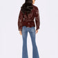 Isabella Vegan Leather Jacket (Claret)