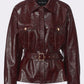Isabella Vegan Leather Jacket (Claret)