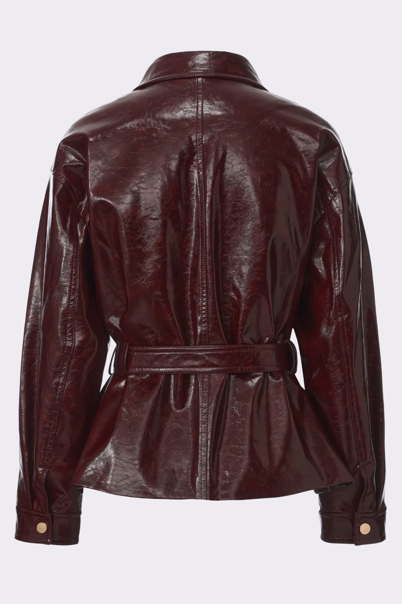 Isabella Vegan Leather Jacket (Claret)