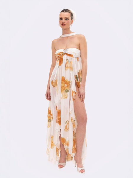 Nana Jacqueline Women's Mariah Dress (Floral) - White - Maxi Dresses