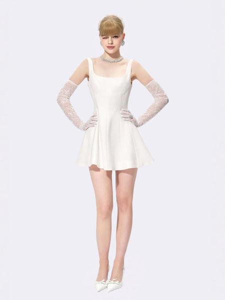Marianne Dress: White Mini Dress for Bridal Shower