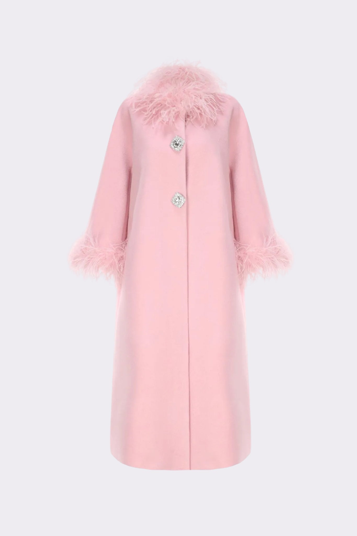 Nina Feather Coat (Pink) (Final Sale)