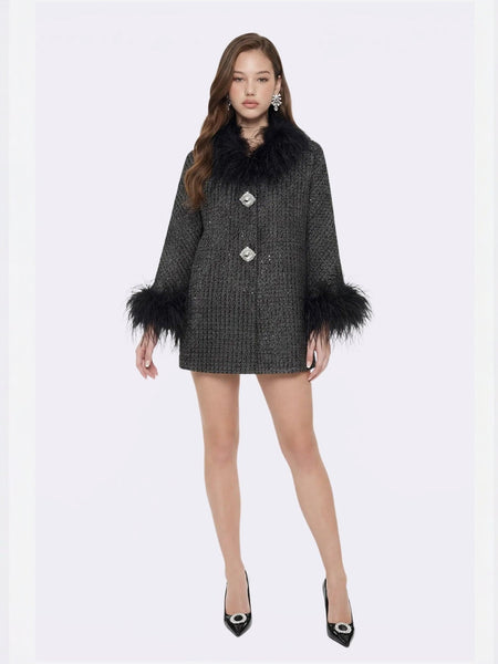 Renée Feather Coats | Feather Short Evening Coat – Nana Jacqueline