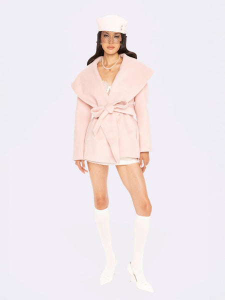 Victoria Bow Coat: Pink Coat for Date Night | Nana Jacqueline Victoria Bow Coat: Pink Coat for Date Night | Nana Jacqueline