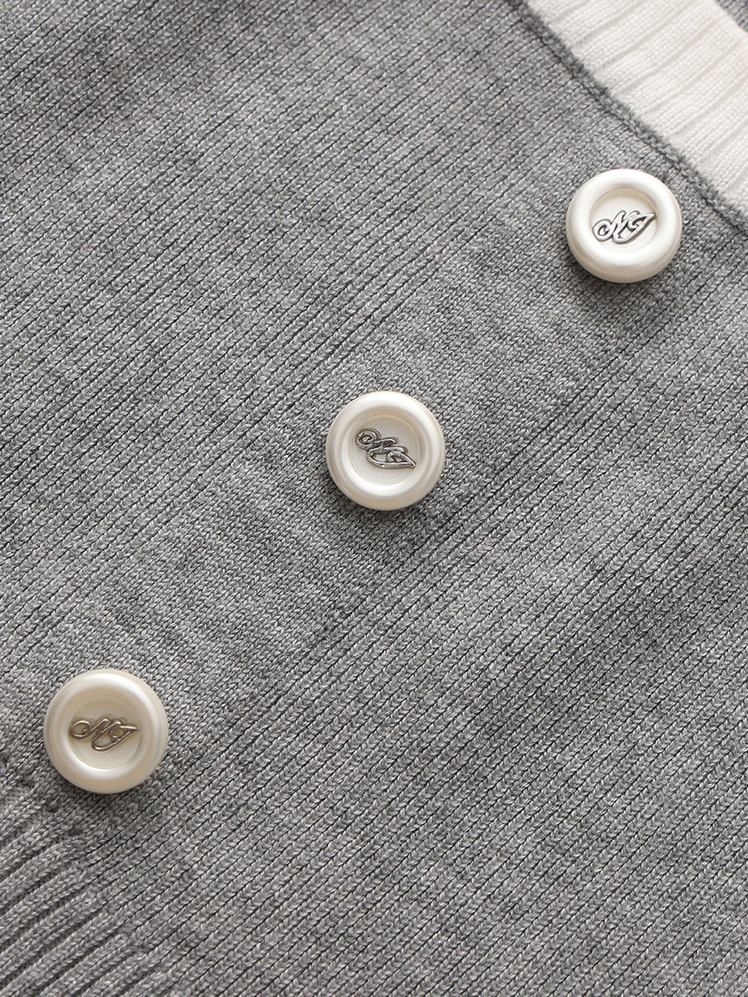 Millie Contrast-Trim Grey Knit Vest