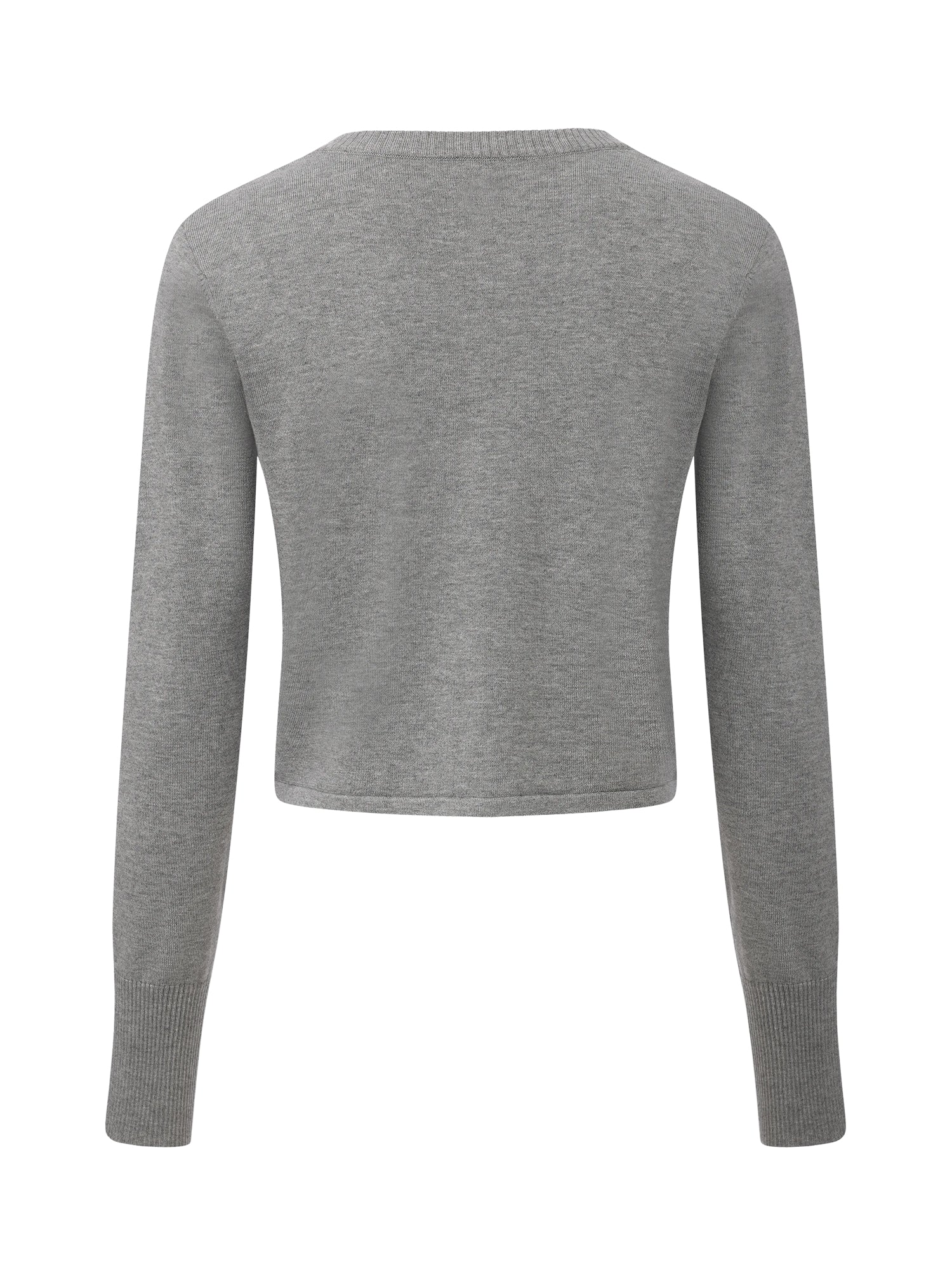 Millie Round-Neck Grey Knit Cardigan