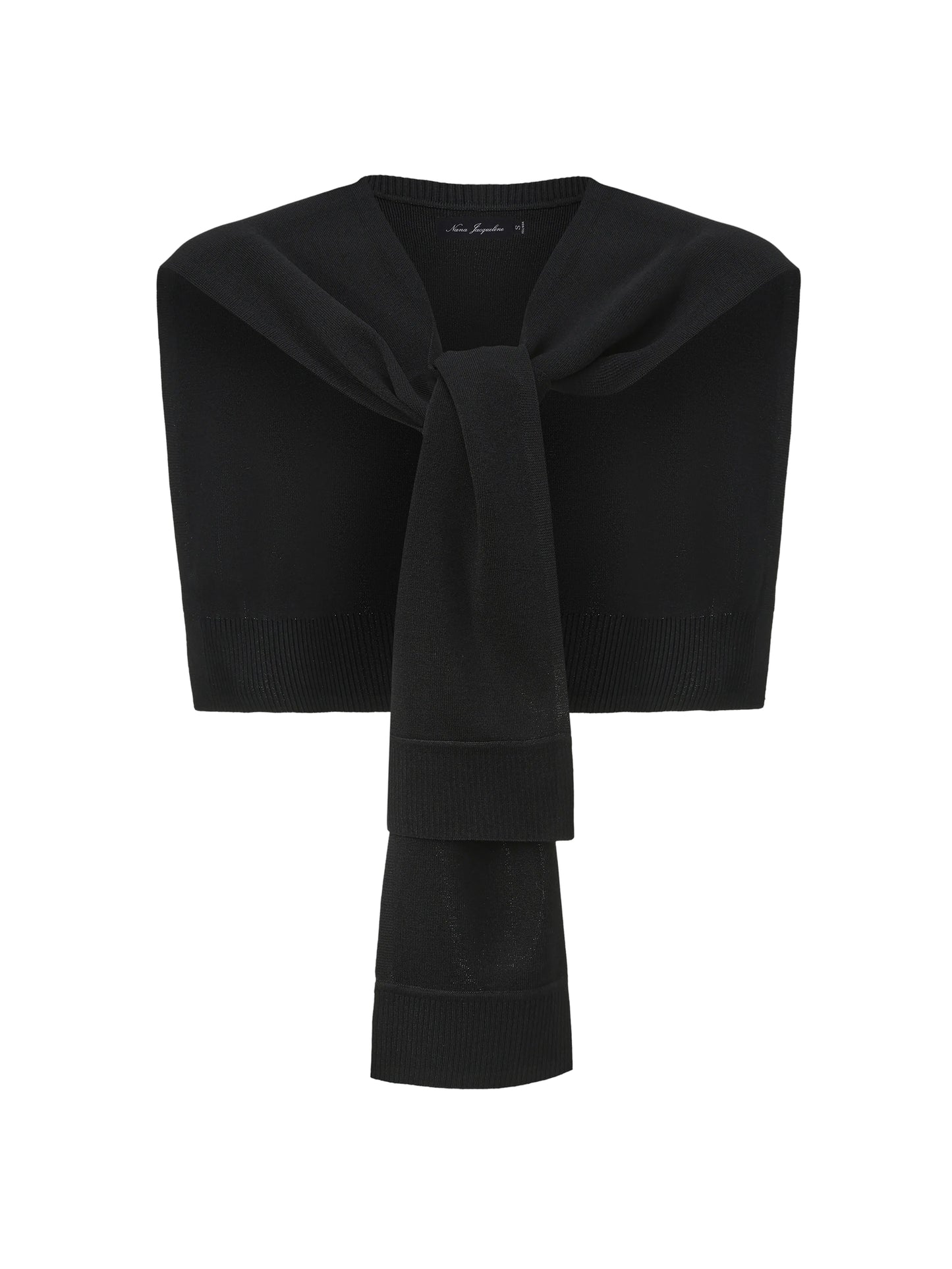 Ava Minimal Black Knit Shawl