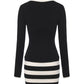 Tessa Striped Black Knit Dress
