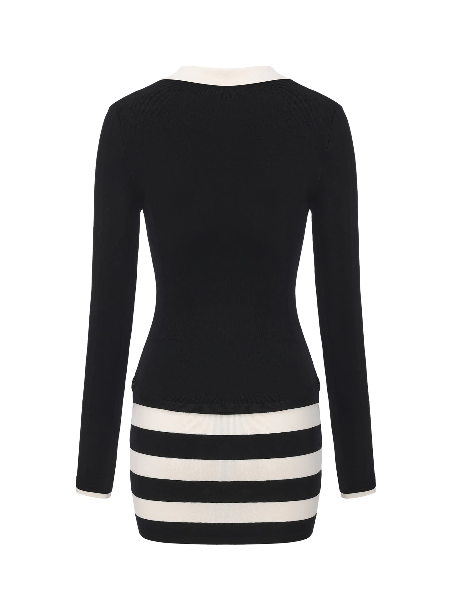 Tessa Striped Black Knit Dress