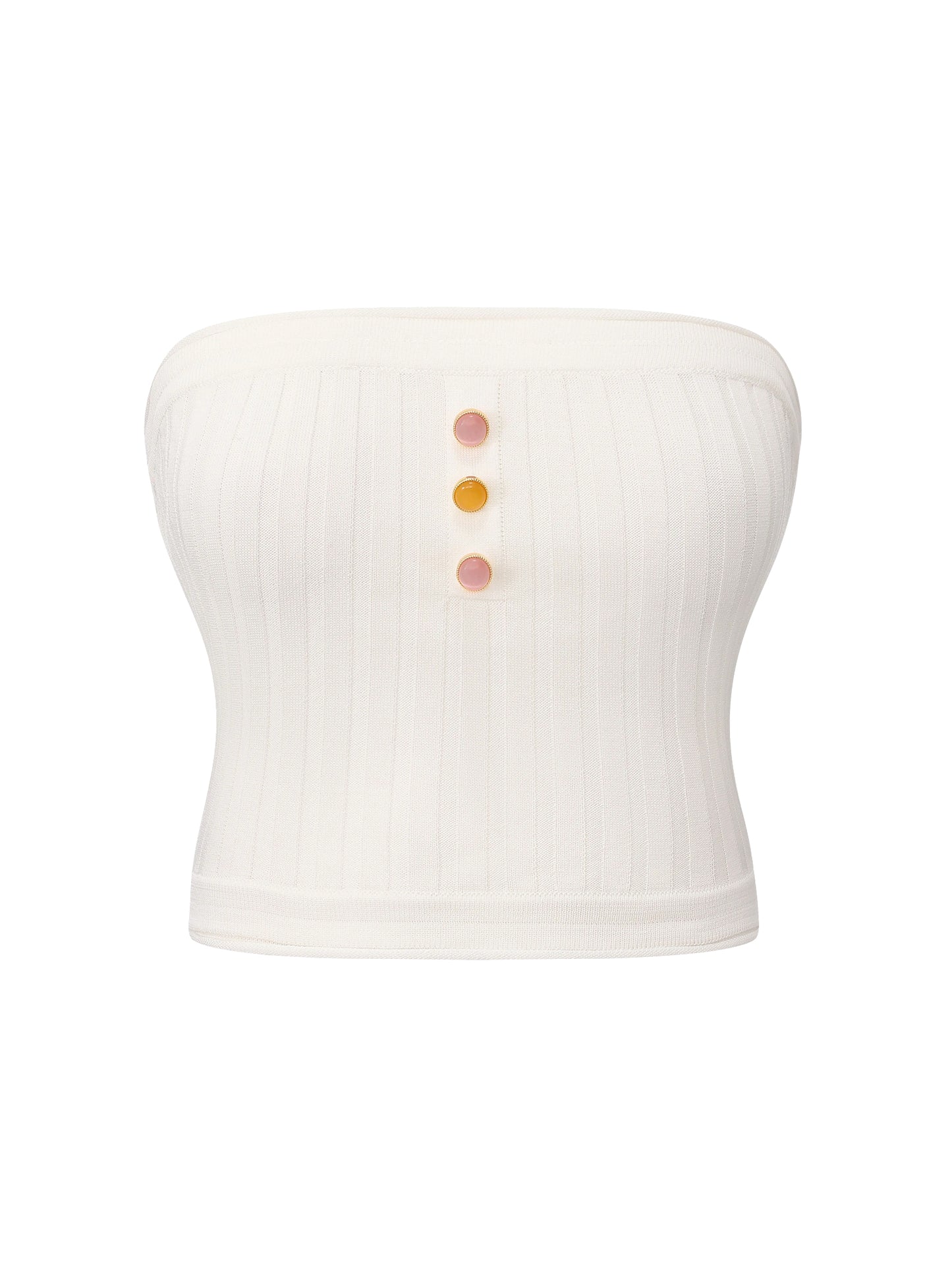 Tessa White Knit Tube Top
