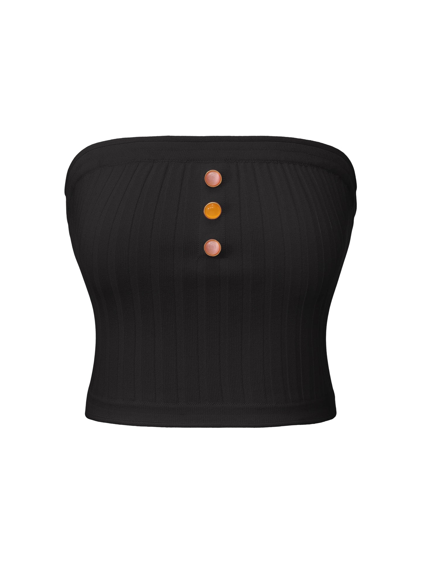 Tessa Black Knit Tube Top