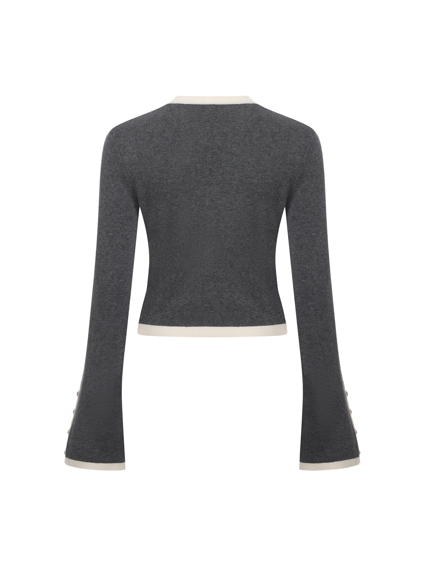 Lisette Contrast-Trim Grey Knit Three-Piece Set