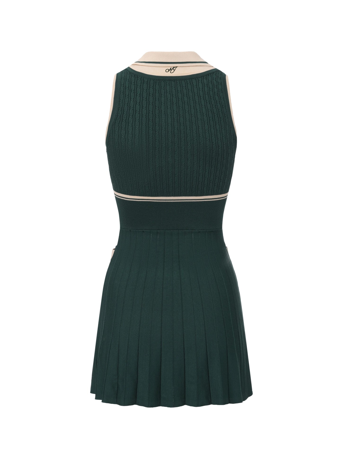 Ivy Colorblock Deep Green Knit Mini Dress