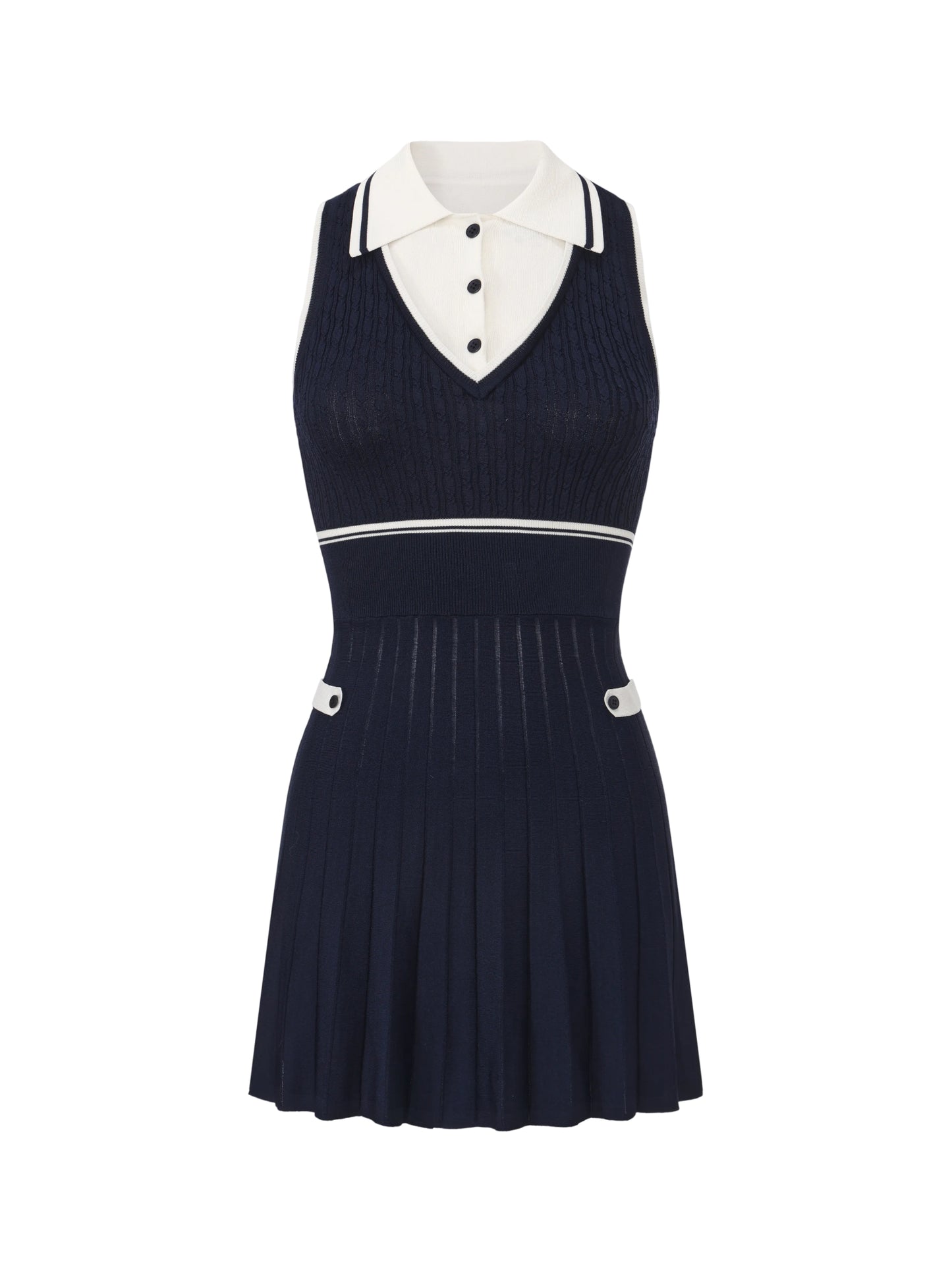 Ivy Colorblock Navy Knit Mini Dress