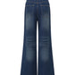 Ava High-Waist Blue Straight Leg Jeans