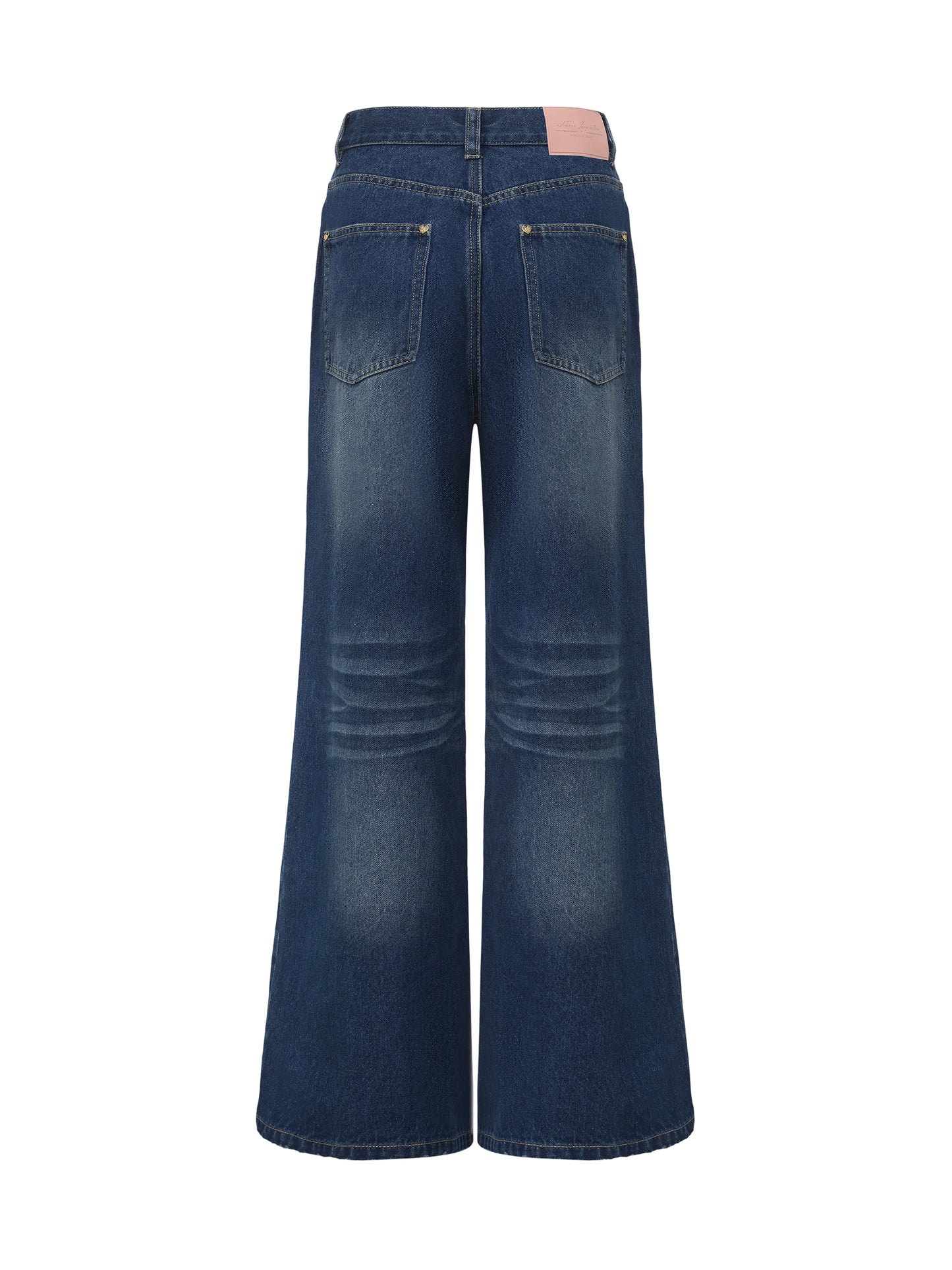 Ava High-Waist Blue Straight Leg Jeans