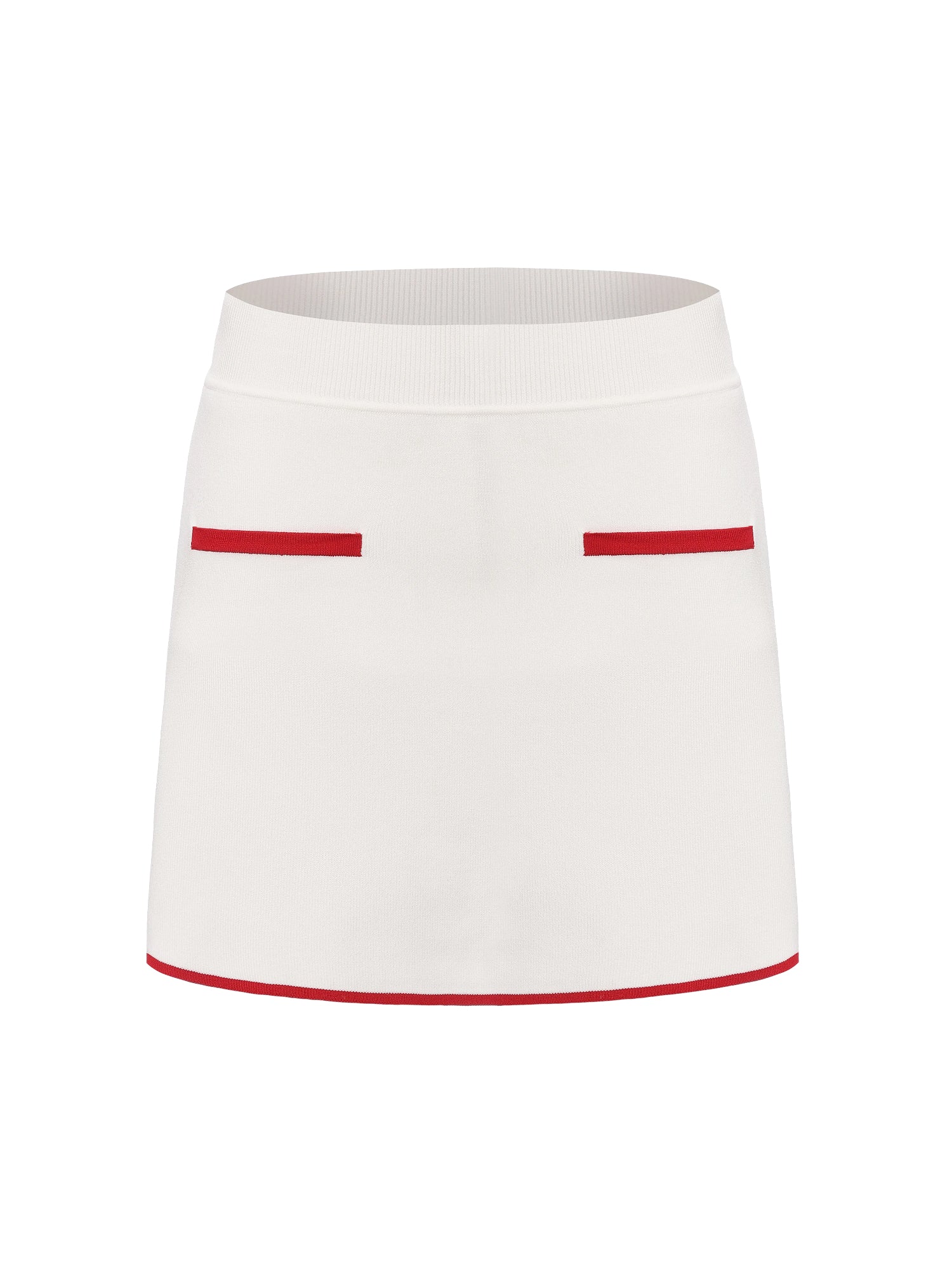 Wilhelmina Contrast A-Line White Skirt