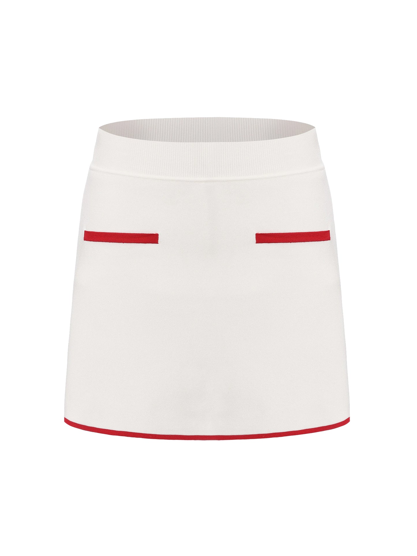 Wilhelmina Contrast A-Line White Skirt