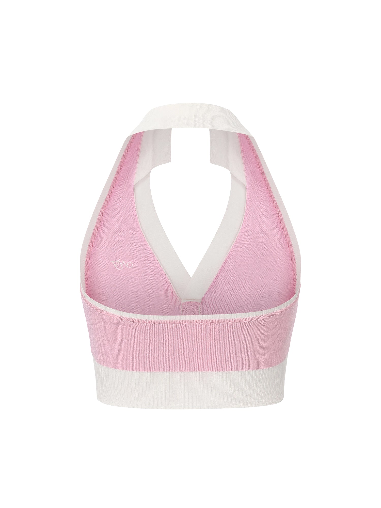 Wilhelmina Contrast Halter Knit Pink Top