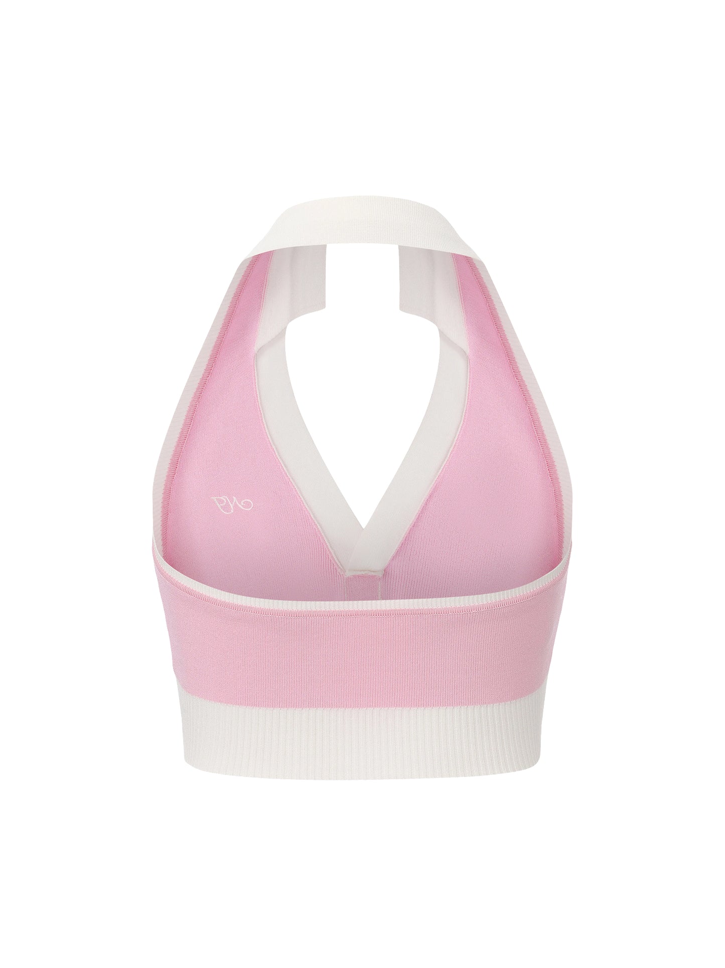 Wilhelmina Contrast Halter Knit Pink Top