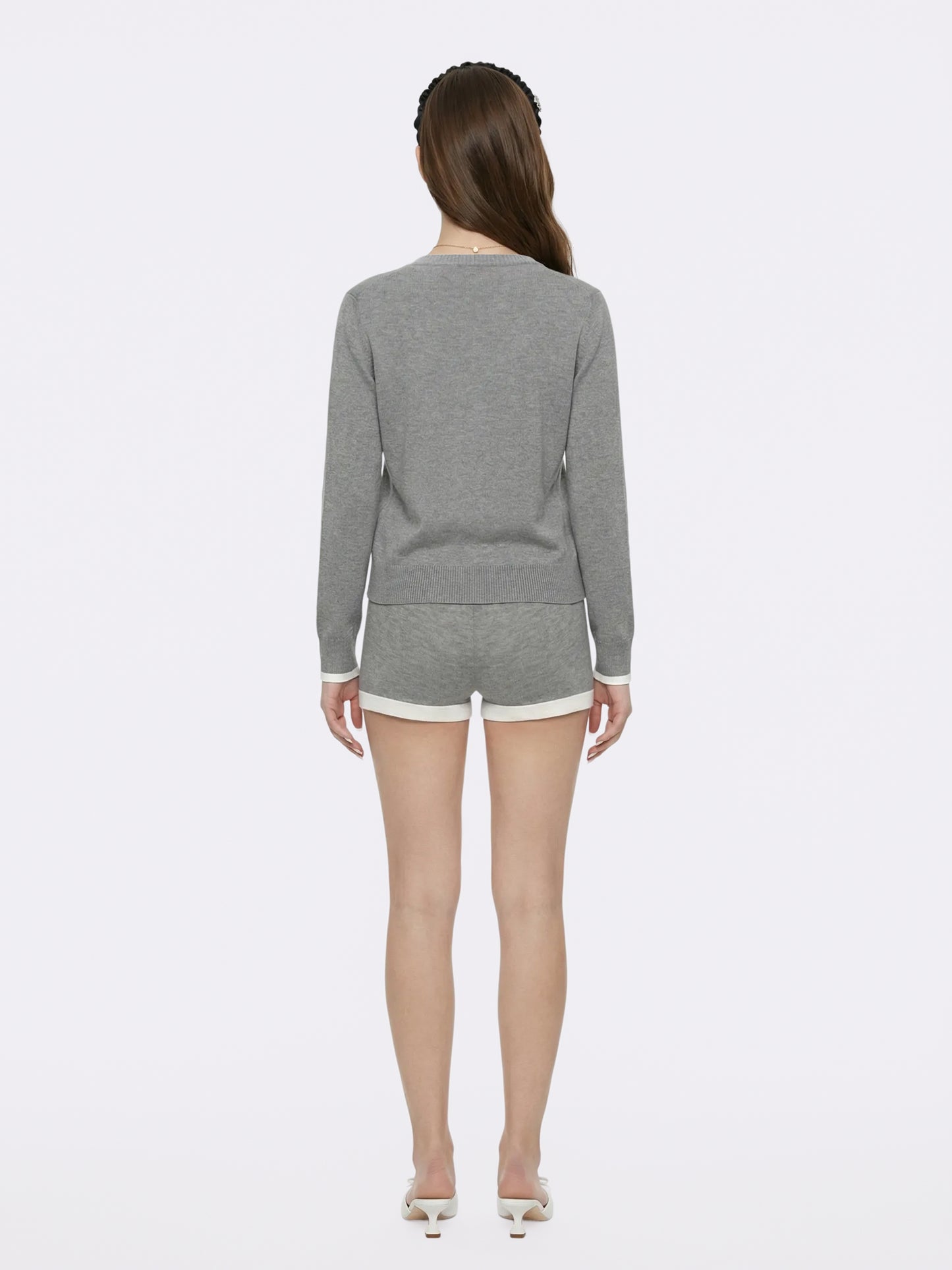 Ava Relaxed Grey Knit Cardigan