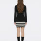 Tessa Striped Black Knit Dress