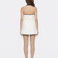 Elle Contrast Halter White Knit Mini Dress