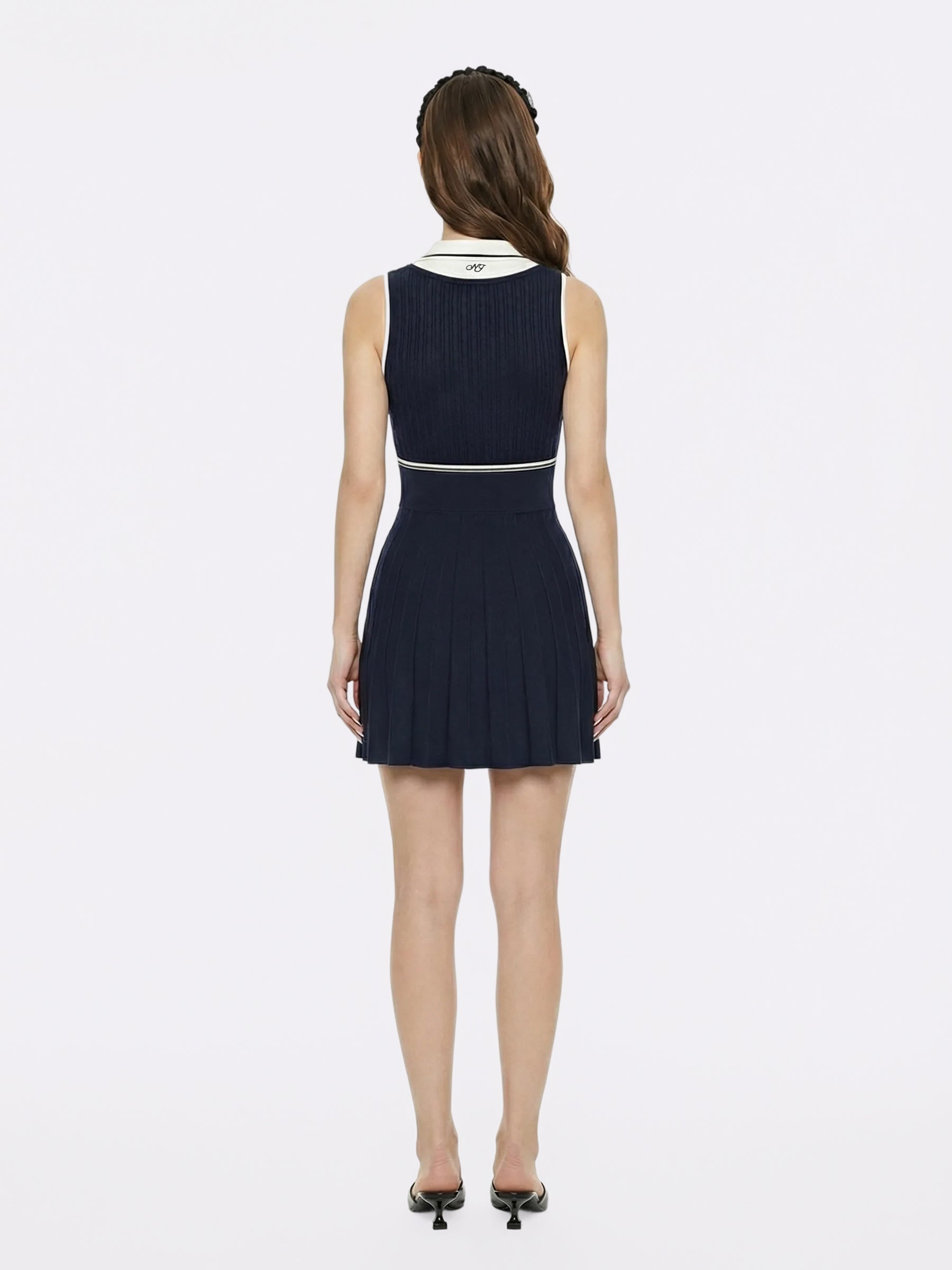 Ivy Colorblock Navy Knit Mini Dress