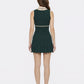 Ivy Colorblock Deep Green Knit Mini Dress