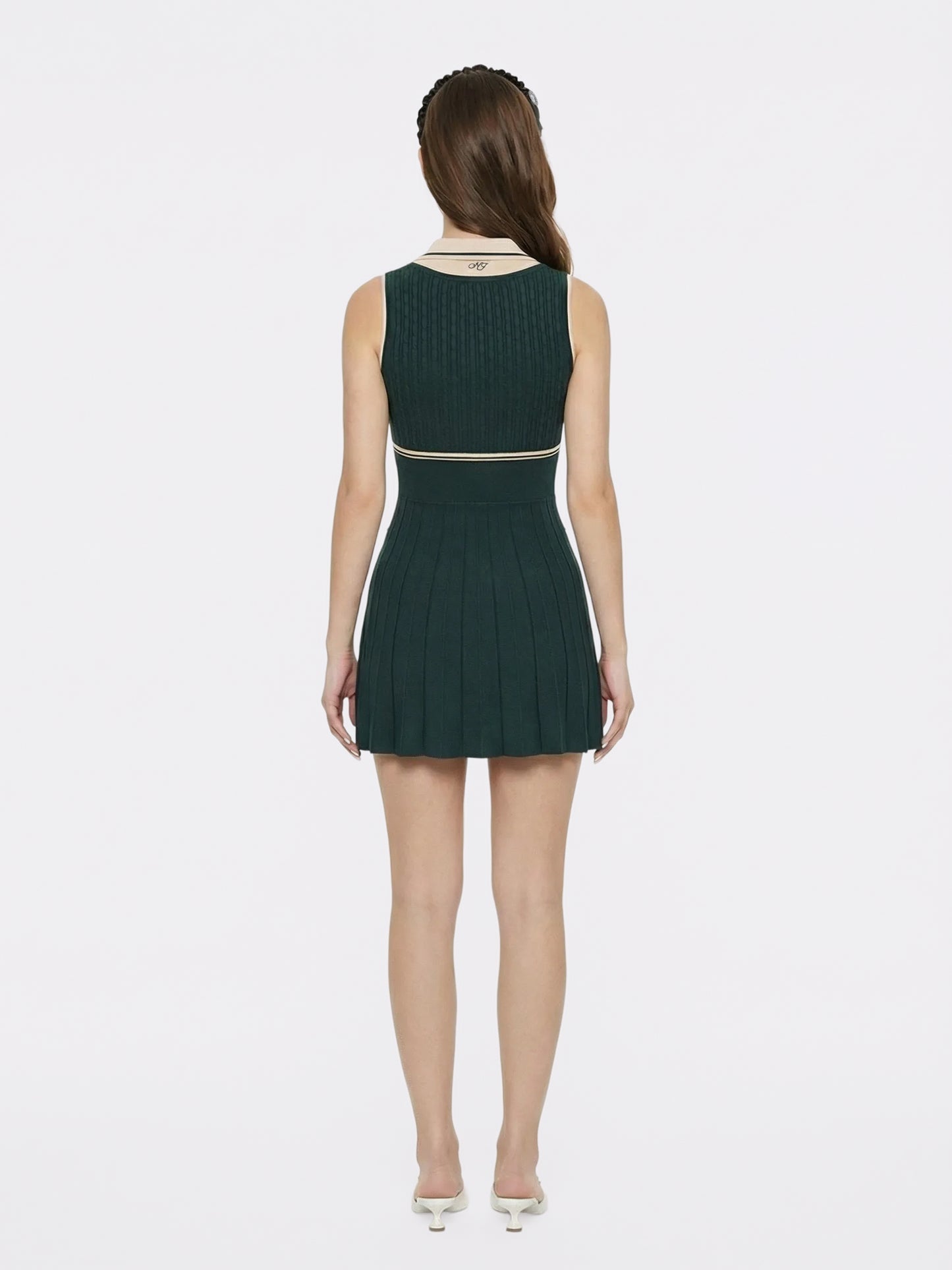 Ivy Colorblock Deep Green Knit Mini Dress