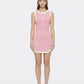Wilhelmina Contrast-Trim Knit Pink Mini Dress