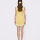 Wilhelmina Contrast-Trim Knit Yellow Mini Dress